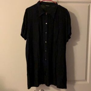black semi-sheer button down tunic/dress